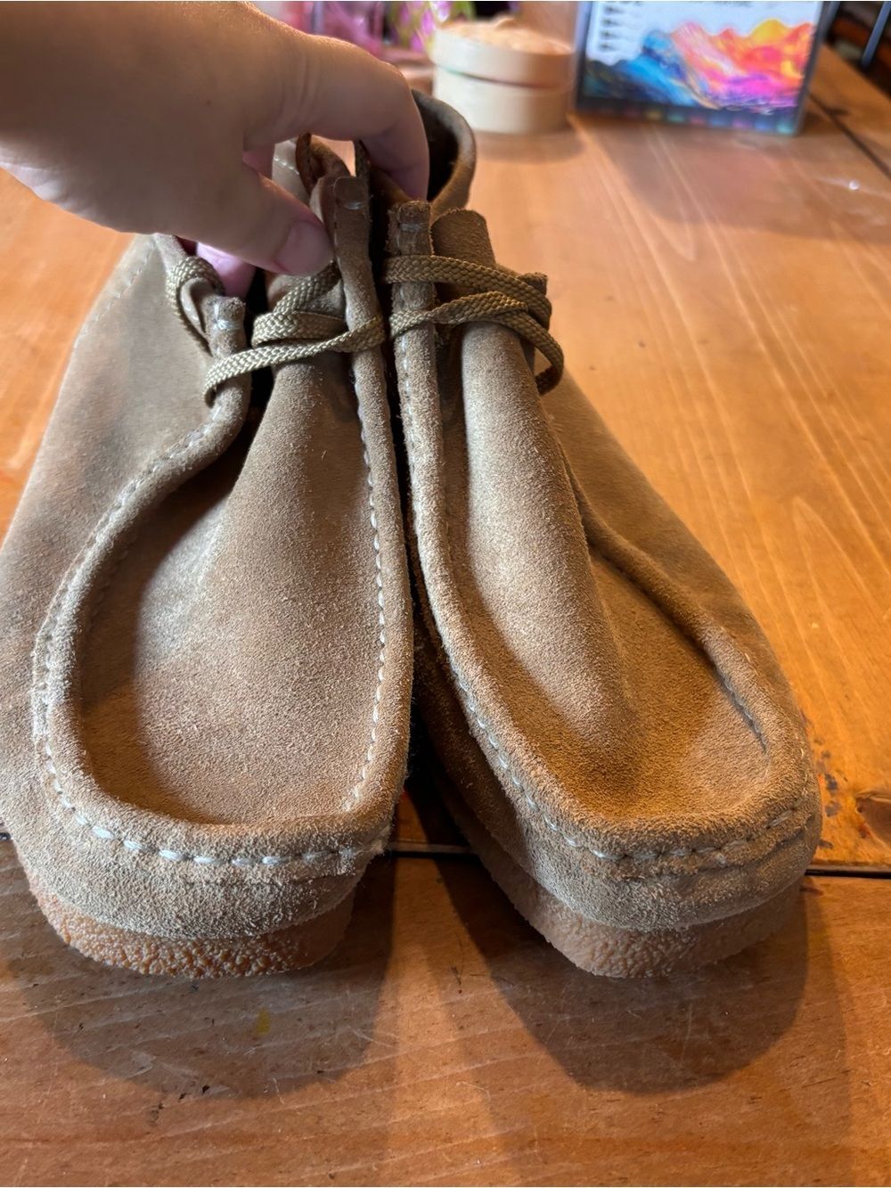 Clarks mens shacre ll run suede wallabee chukka boots dark sand 10.5 M - Picture 5 of 8